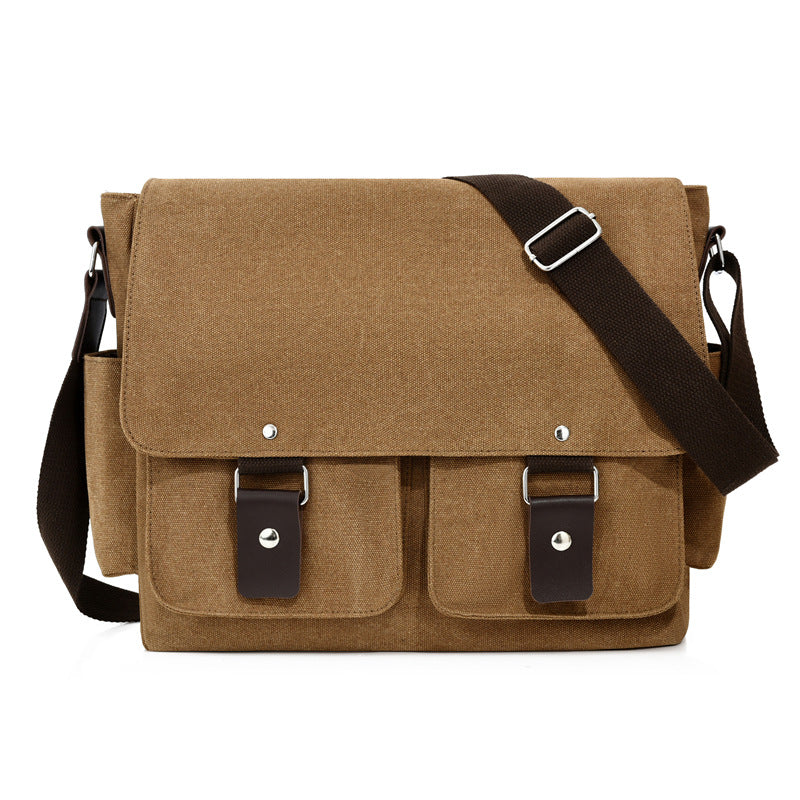 Men's Retro Canvas Horizontal Commuter Fashion Men's Messenger Bag