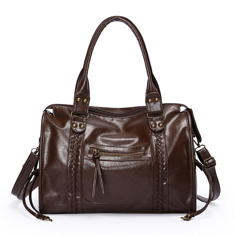 Women's Style Female Soft Leather Large Capacity Totes Trendy Bags