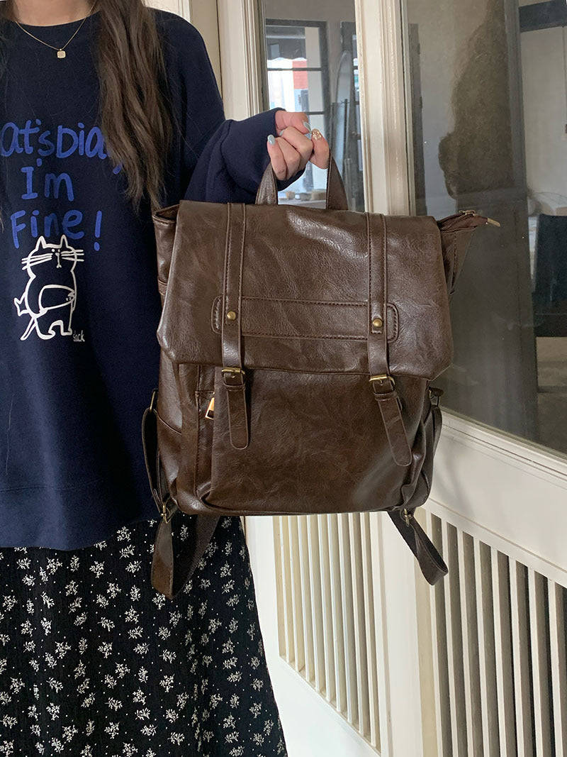 Uniform Preppy Style Retro Cambridge College Class Book Backpacks