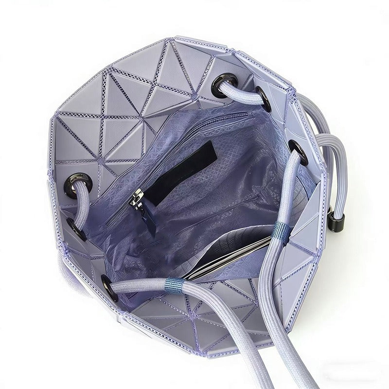 Geometric Rhombus With The Same Background Color Drawstring Women's Shoulder Bag
