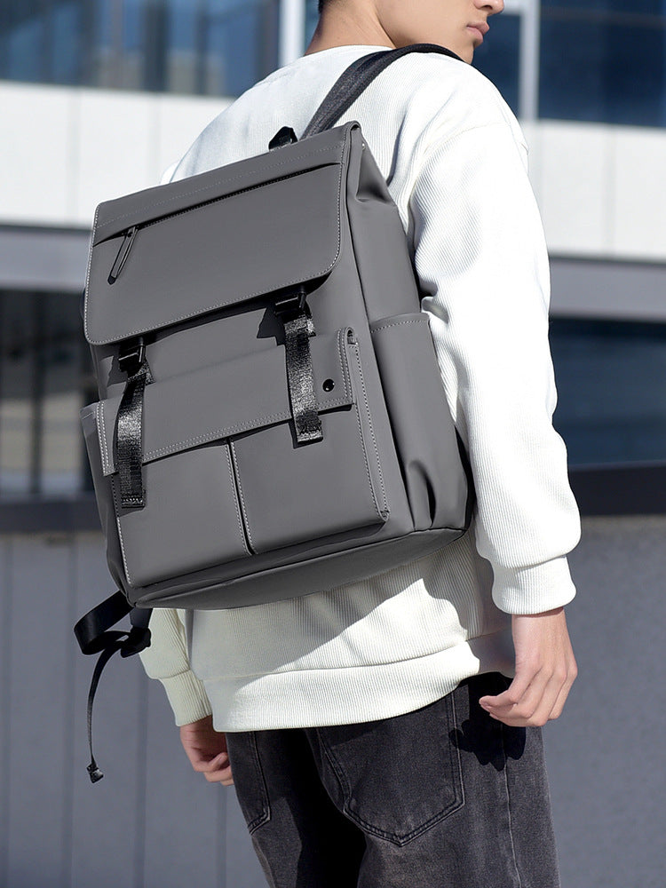 Men's Double Computer Business Commuter Korean Style Derm Leisure Backpack