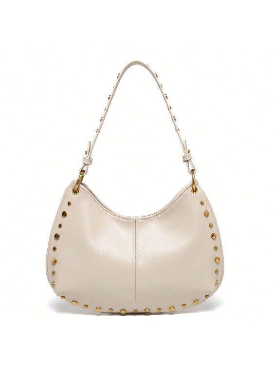 Women's Fashion Trend Underarm Rivet Chain Boston Bags