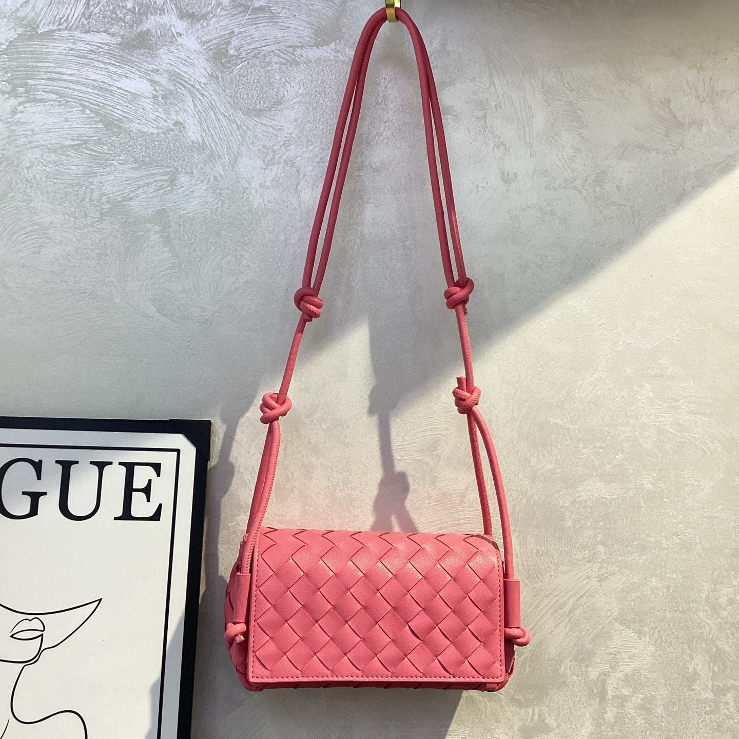 High Quality Knotted Hand-woven Genuine Leather Small Square Bags