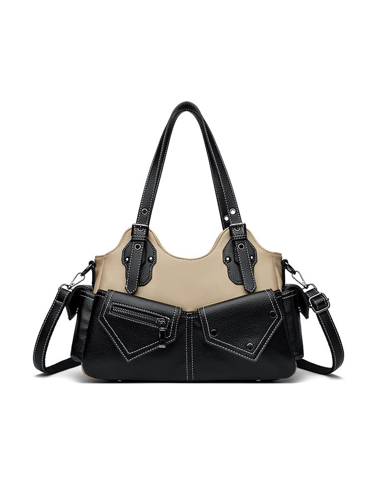 Summer Niche Design Retro Color Contrast Patchwork Women's Messenger Bag