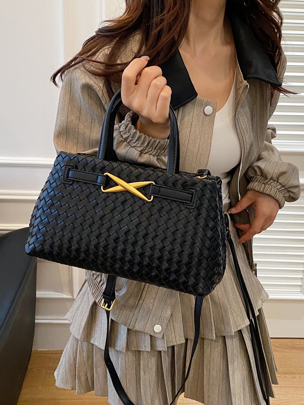 Women's High Sense Woven Fashion Commuter Bags
