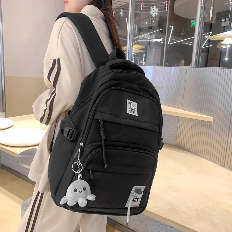 Style Solid Color For Boys Large Capacity Trendy Simple Backpacks