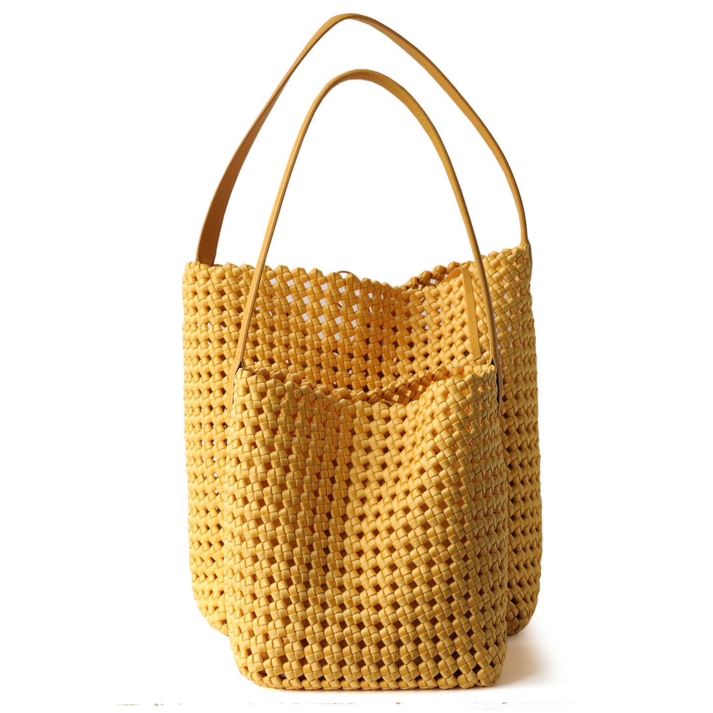 Women's Design Woven Cowhide Big Large Capacity Totes Portable Bucket Bag