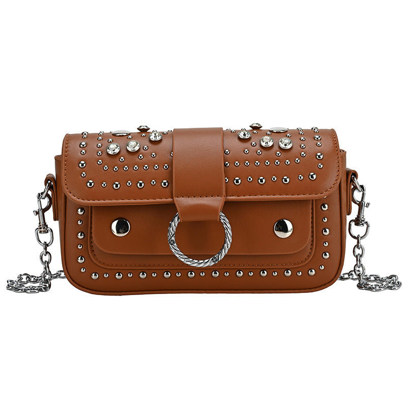 Women's French Design Rivet Circle Trendy Simple Versatile Bags