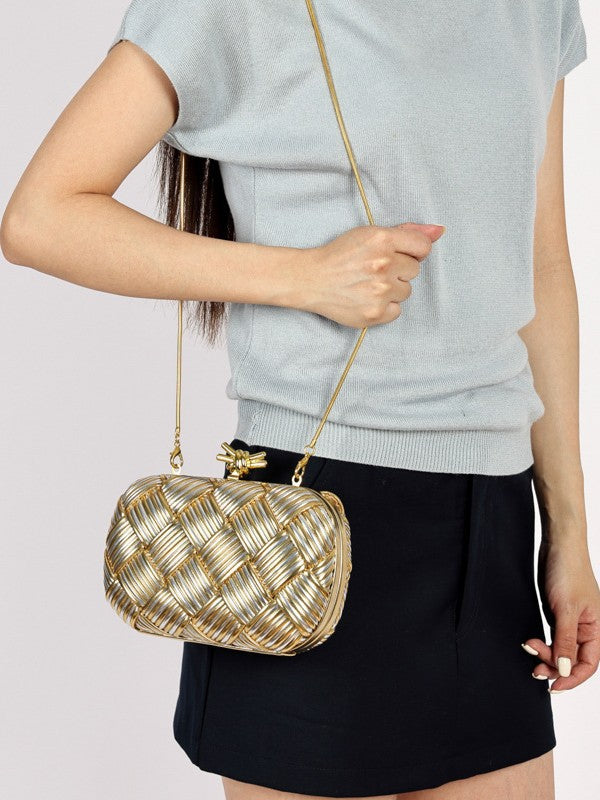 Simple Fashion Dinner Woven Box Clutch Original Single Quality Light Bags
