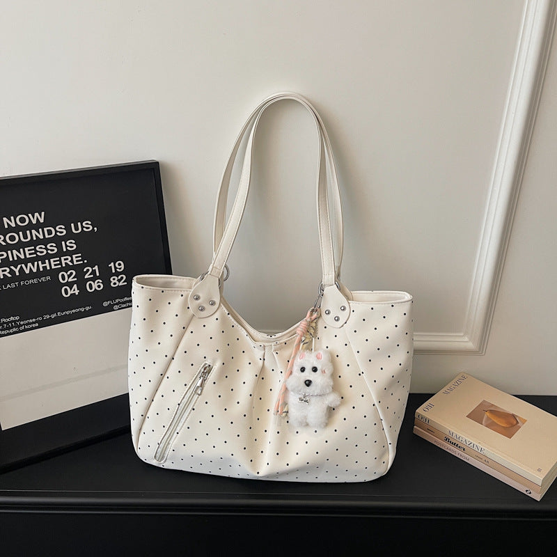 Women's Large Capacity Totes High-grade Versatile Polka Women's Messenger Bag