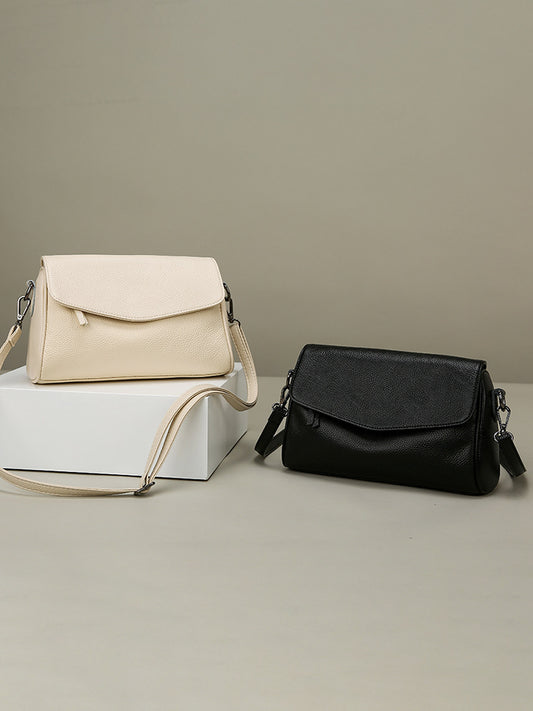 Women's Genuine Leather Fashion Large Capacity Toe Cap Layer Women's Messenger Bag