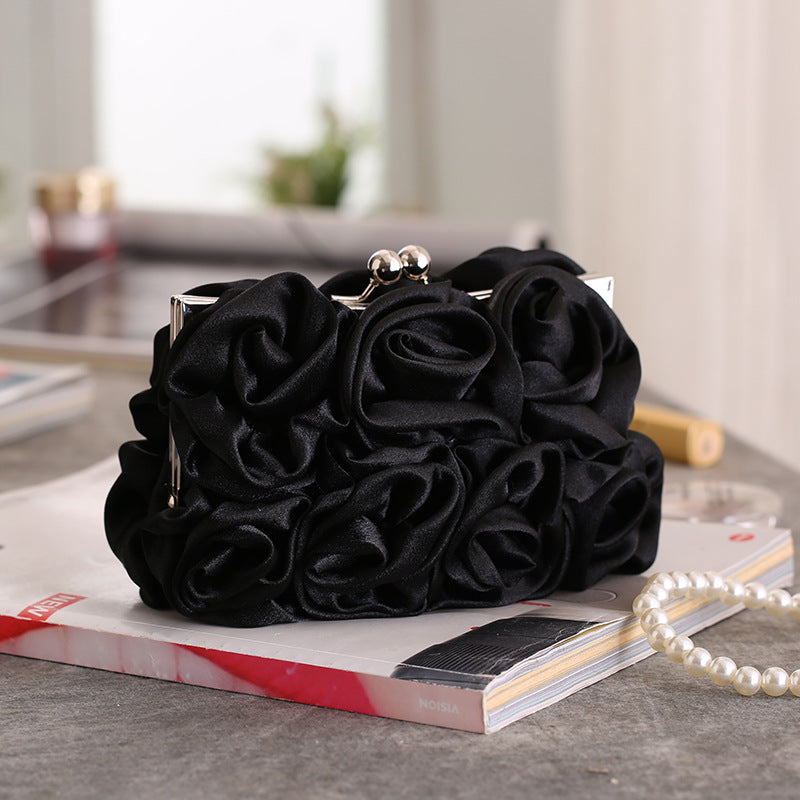 Banquet Portable Dress Garment Rose Flower Bridal Wedding Sweet Hand Bags