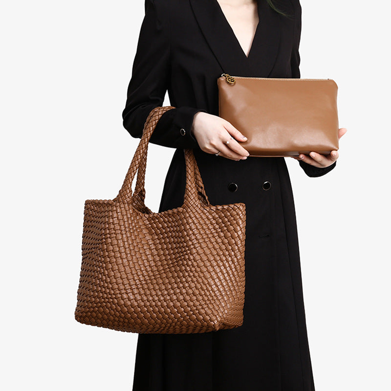 Women's Hand-woven Big Capacity Quantum High Sense Women's Shoulder Bag