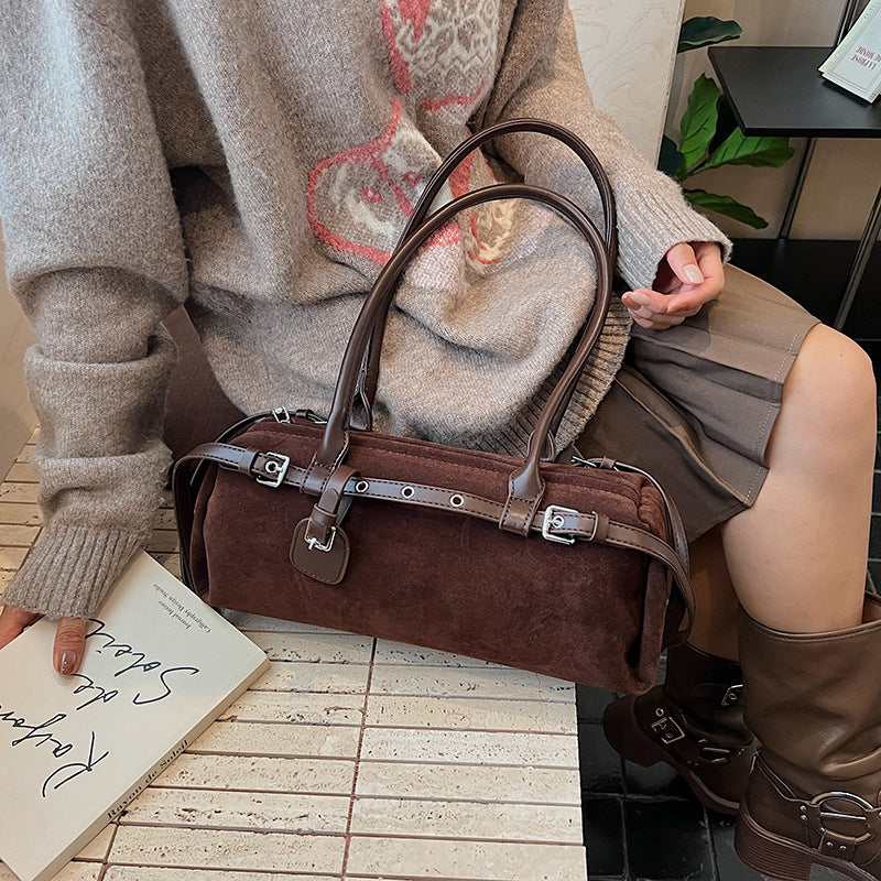 Niche Suede Mori Cute Fashion Commuter Handbags
