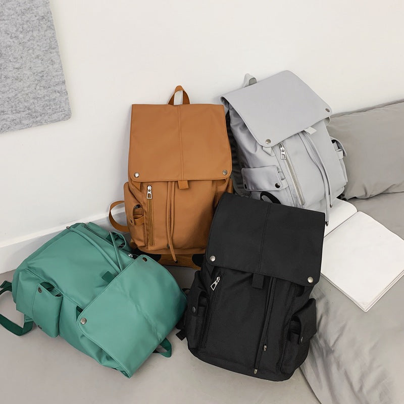 Solid Color Computer College Flip High Backpacks