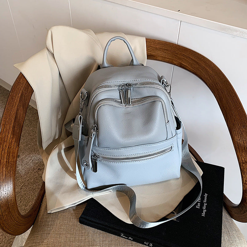 Fashion Feeling Large Capacity Soft Solid Women's Backpack