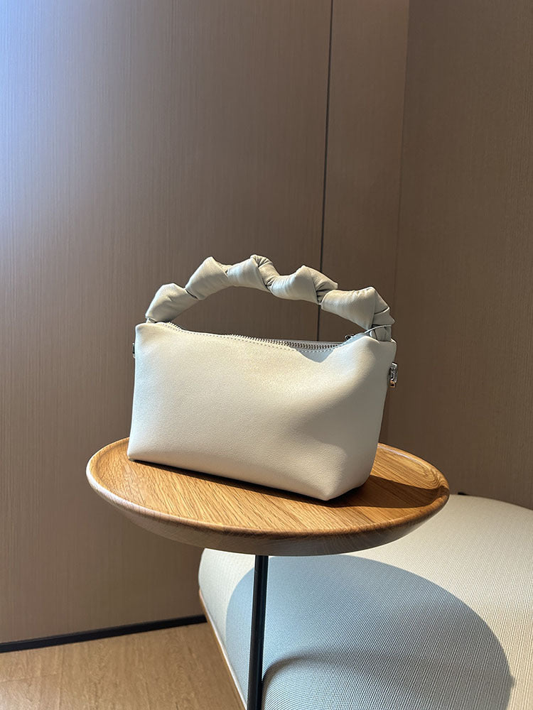 Niche Genuine Leather Design Twist Lunch Women's Handbag
