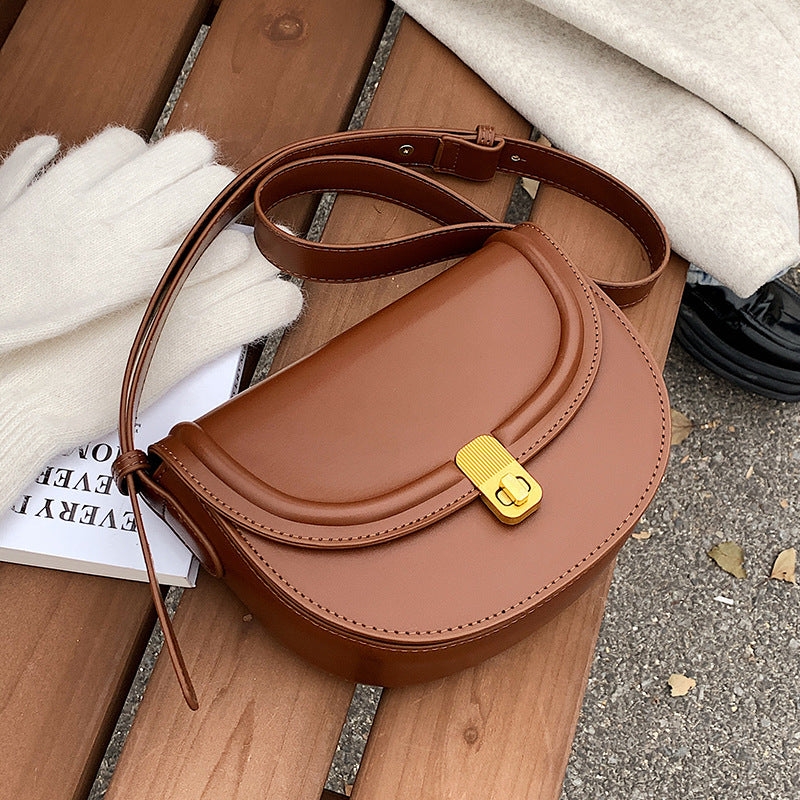 Women's Retro Textured Popular One Saddle Women's Messenger Bag