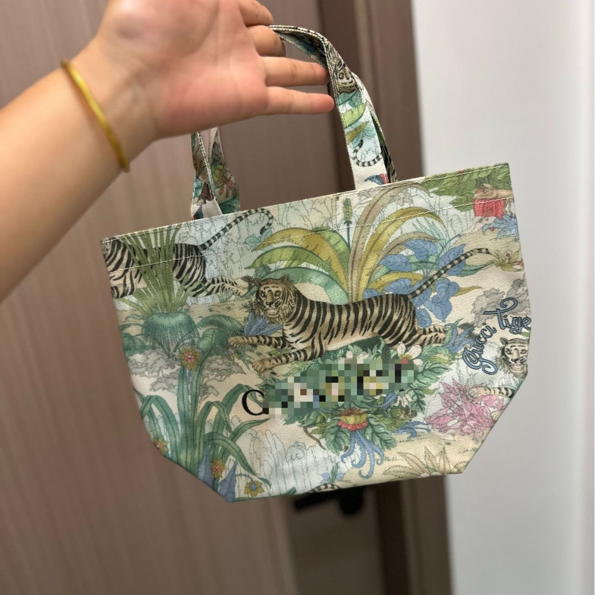 Ancient Gift Canvas Green Shopping Jungle Tiger Simple Women's Shoulder Bag