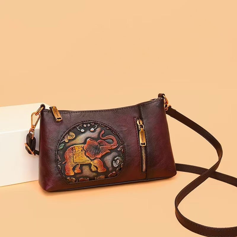 Retro National Style Large Capacity Boston Women's Shoulder Bag
