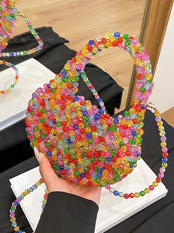 Women's Exquisite High Quality Light Luxury Hand-woven Beads Chic Sweet Bags