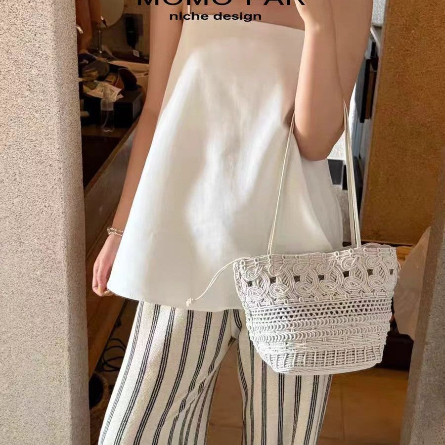 Women's Niche High Sense Wax Rope Hand-woven Underarm Hollow Women's Shoulder Bag