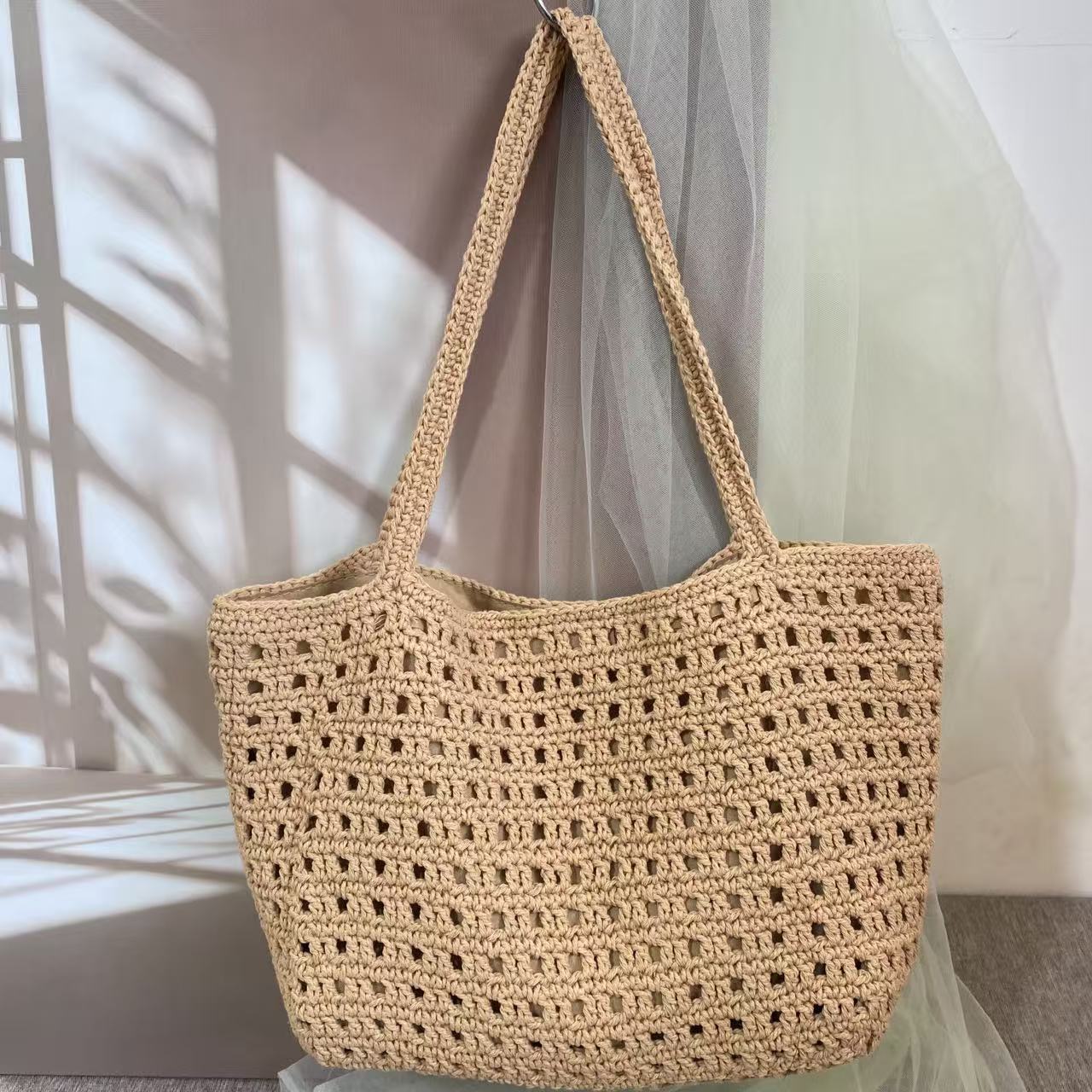 Braided Fashionable Hollow Beach Niche Style Large Capacity Leisure Women's Shoulder Bag