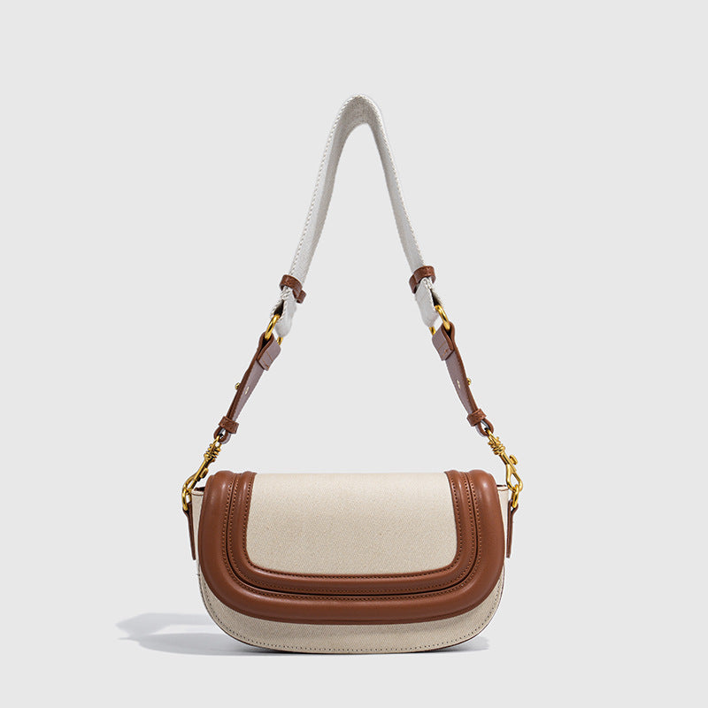 Z Home Saddle Fashion Broadband Contrast Color Women's Messenger Bag