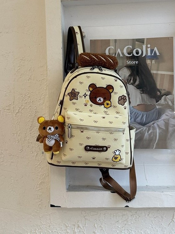 Women's Cartoon Design Cute Bear Fashion Polka Leisure Backpack