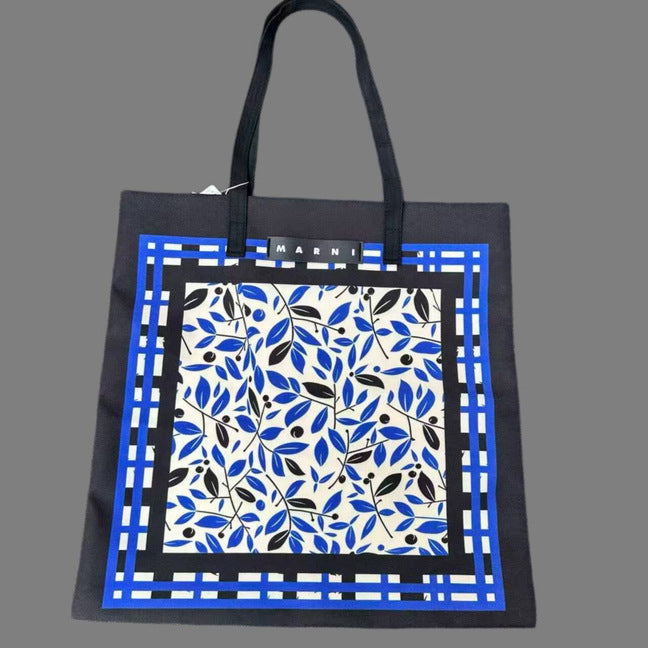 Women's Two-color Flower Model Canvas Leisure Shopping Women's Handbag