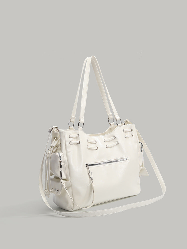 High-grade Rivet Motorcycle Retro Large Capacity Totes Women's Shoulder Bag