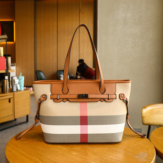 Women's Fashion Large Capacity Leather Commute Tote Bag