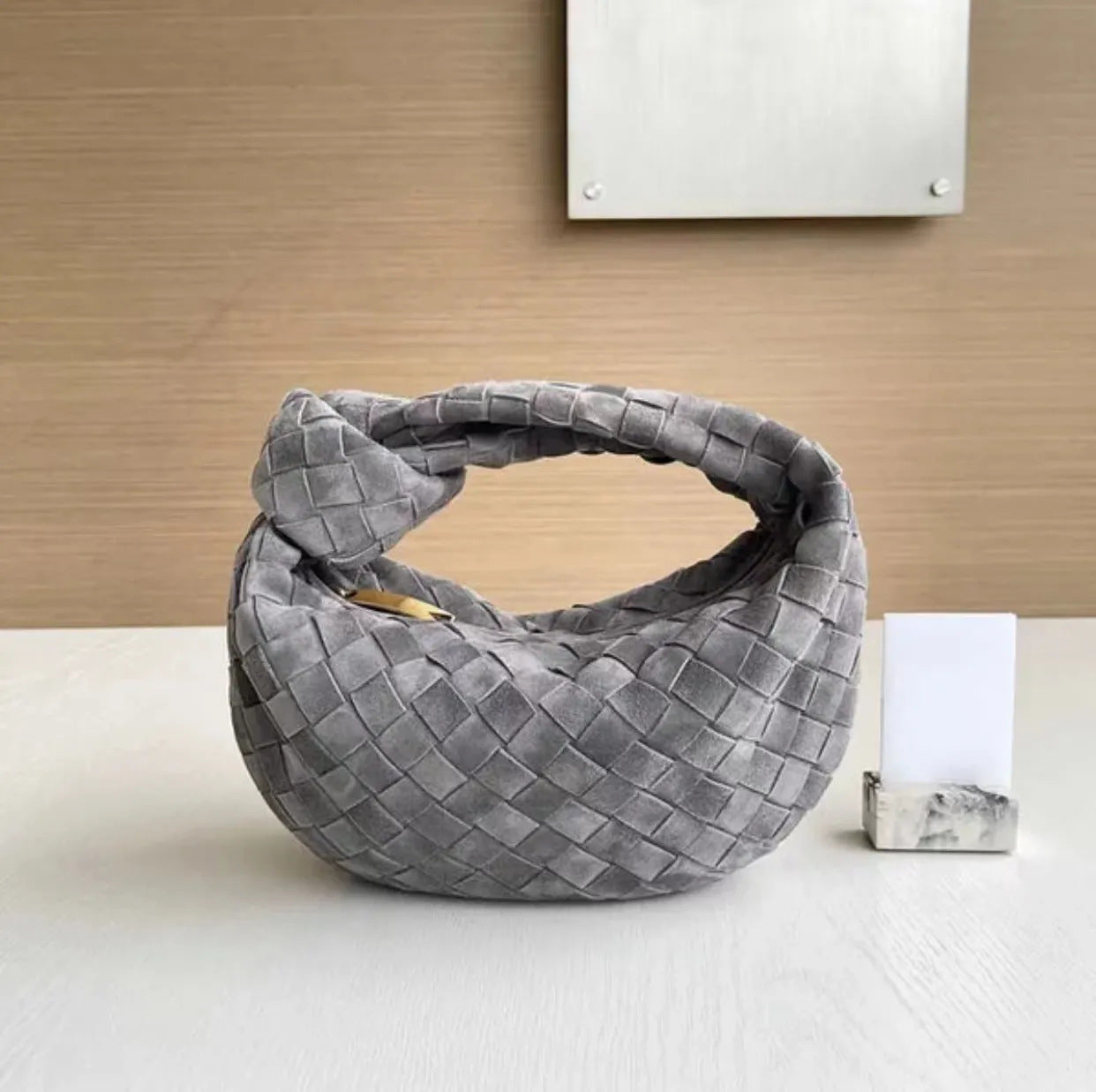 Women's Woven Fashionable Portable Dumpling Design Knotted Bags