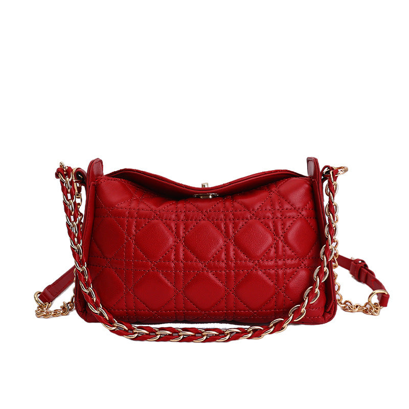 Female Niche Rhombus Chain Advanced Lazy Shoulder Bags