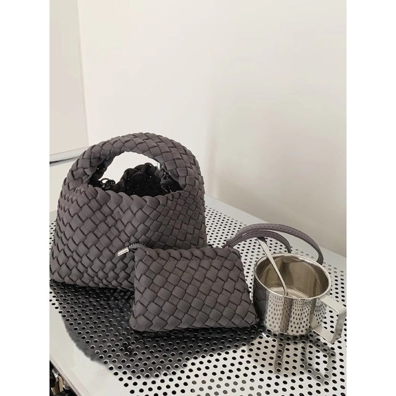 Women's Hand-woven Nylon Cloth Fashion Portable Vegetable Women's Shoulder Bag
