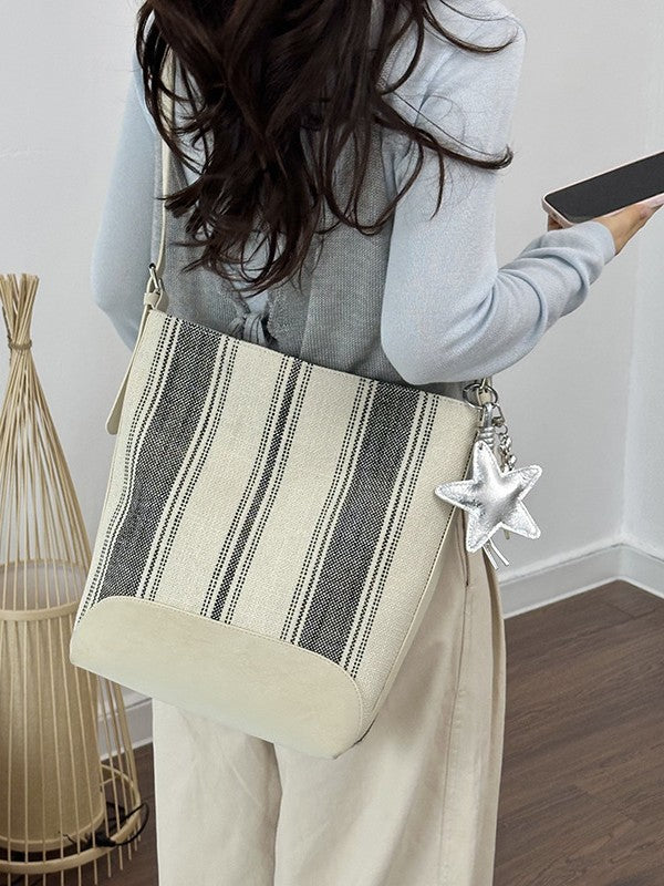 Vintage Stripe Idle Style High Sense Women's Shoulder Bag