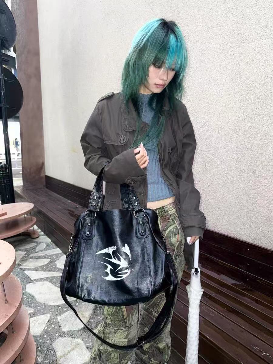 Women's & Men's Dark Niche Handmade Rivet Commuter Portable Backpacks