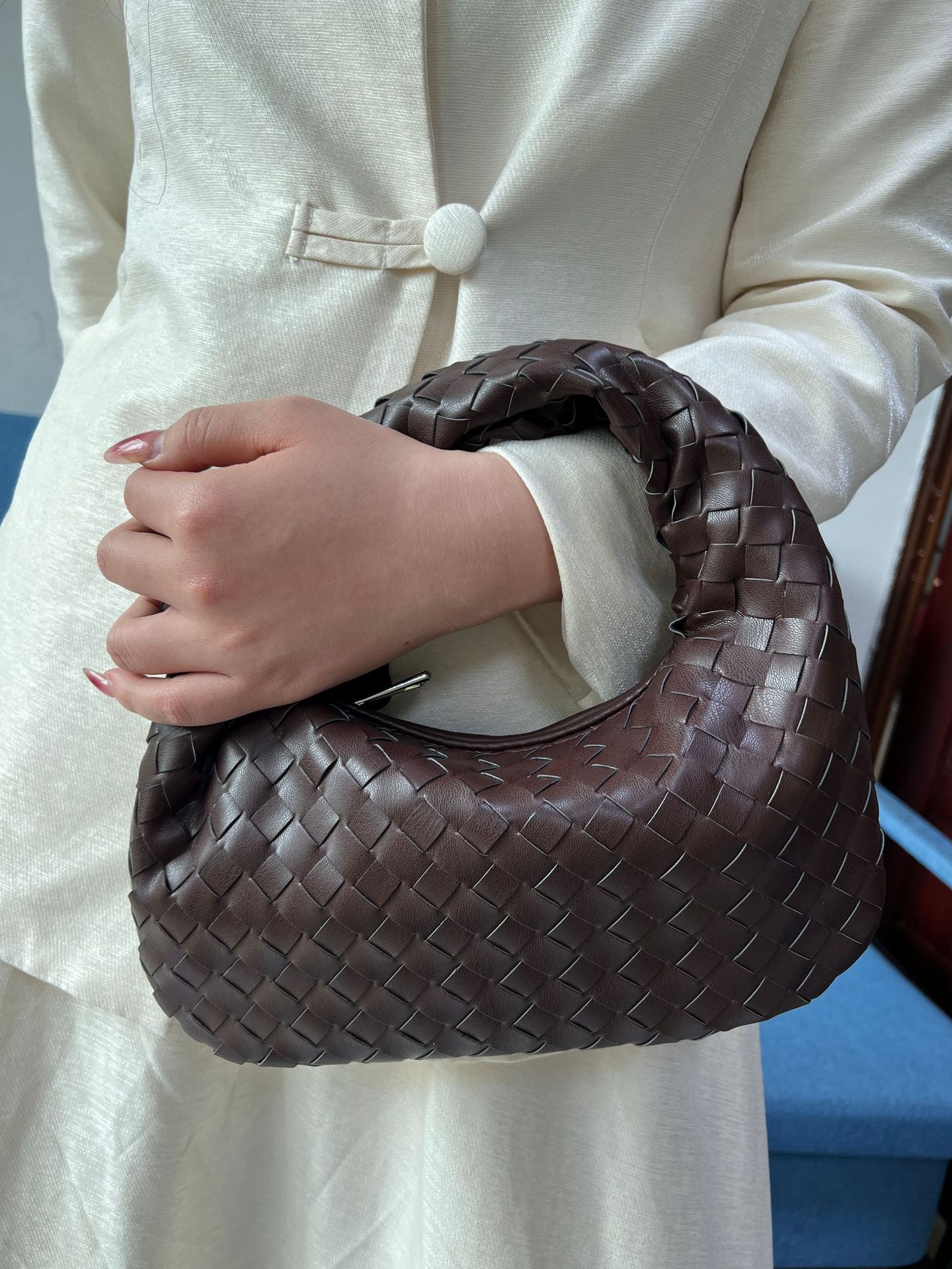 Women's Woven Popular Horn Knotted Portable Underarm Bags