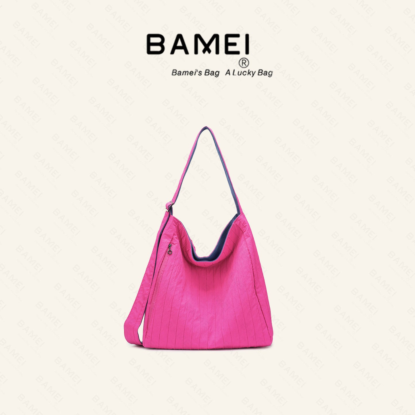 Women's Contrast Color Pleated Large Capacity Leisure Women's Shoulder Bag