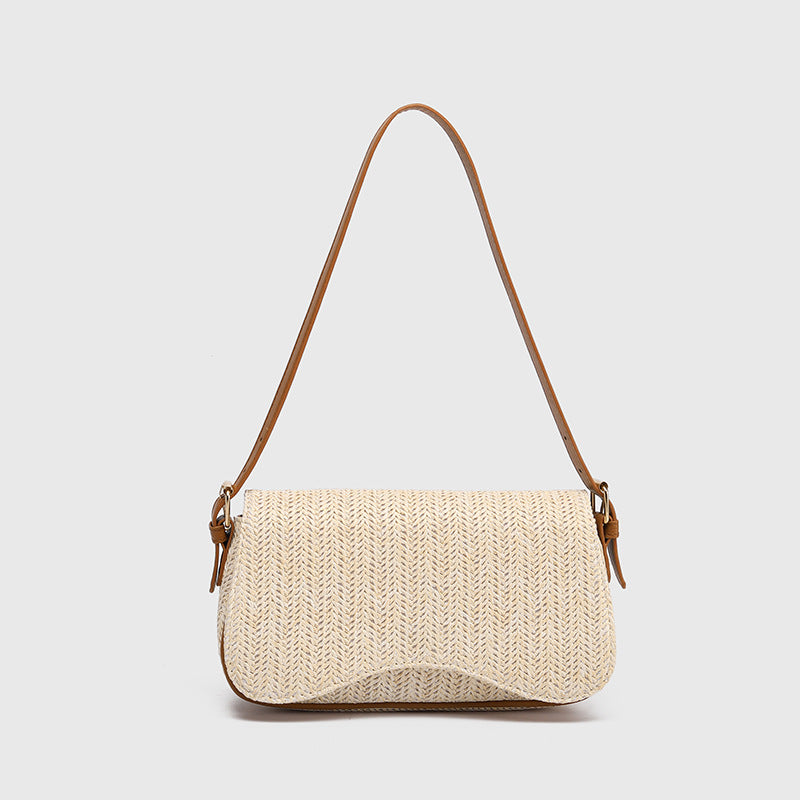 Women's Summer Straw Portable Fashion French Minority Shoulder Bags