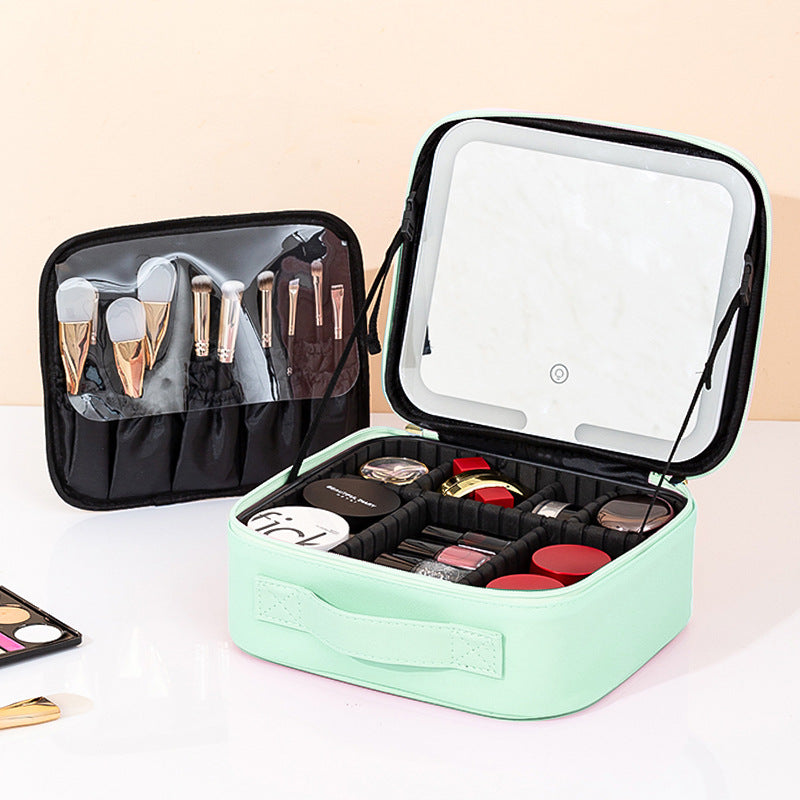 Box With Light Mirror Large Capacity High-grade Makeup Bag