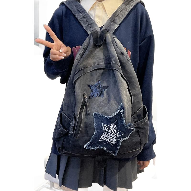 Millennium Asian Gradient Denim Female Large Capacity Backpacks