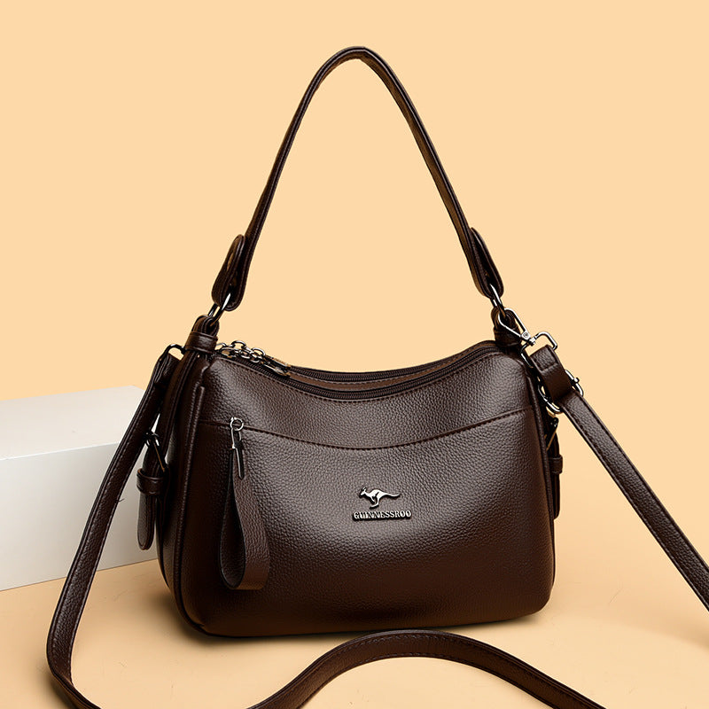 Women's Soft Leather Underarm Large Capacity Mother Women's Messenger Bag