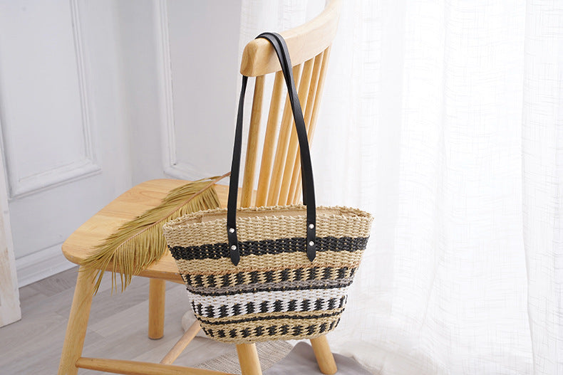 Women's Straw Soft Leather For Large Capacity Totes Women's Handbag