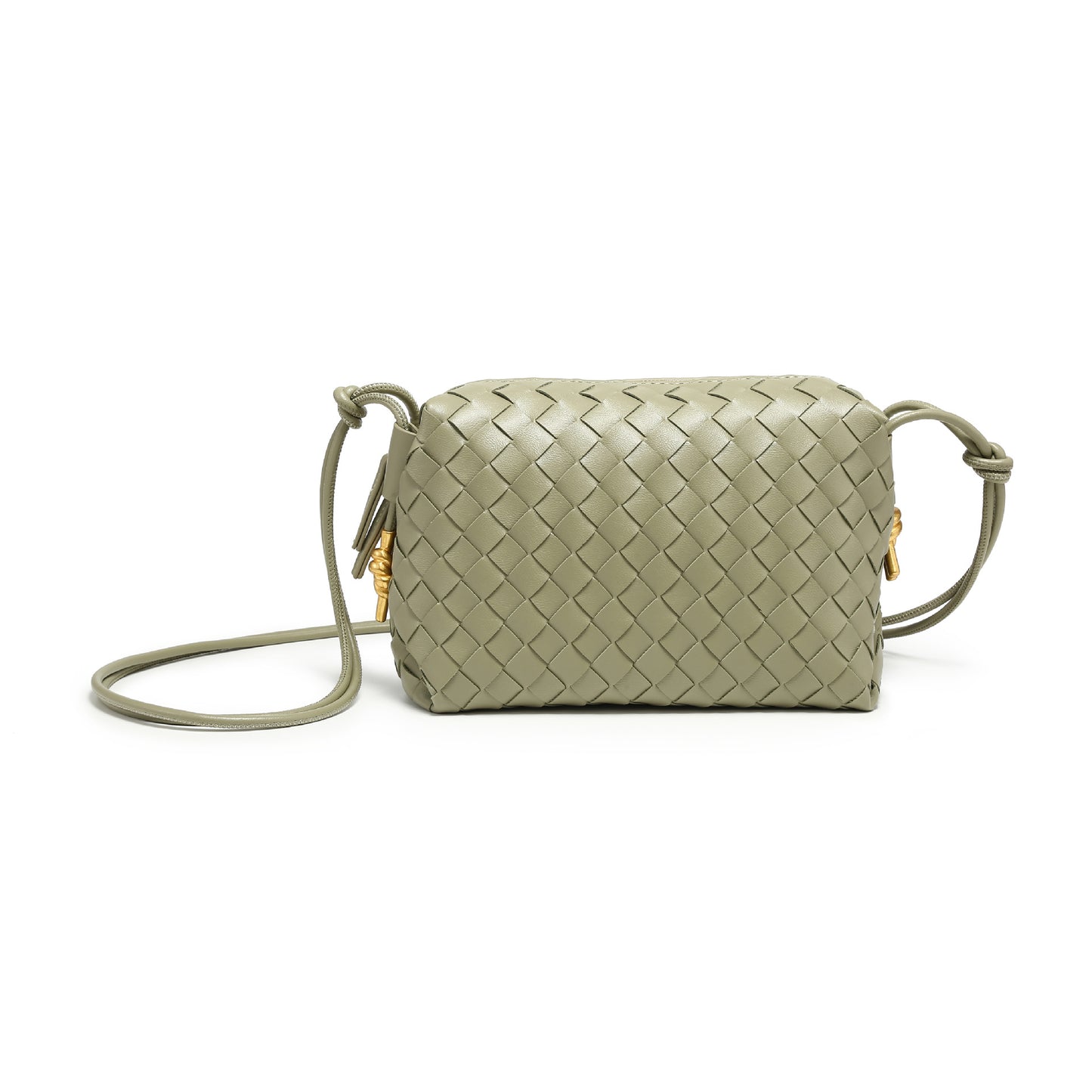 Solid Color Mini Handmade Woven Autumn Women's Messenger Bag