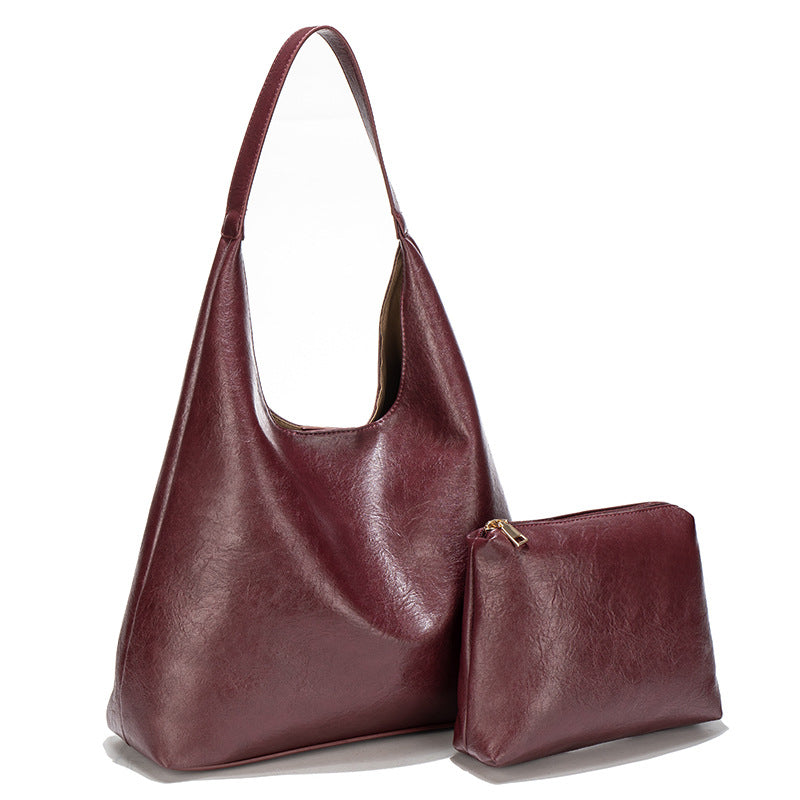 Portable Large Capacity Loose Feeling Female American Retro Underarm Bag