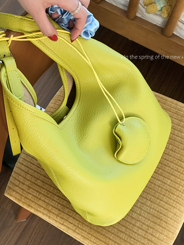 Women's Korean Underarm Simple Solid Color Soft Bags