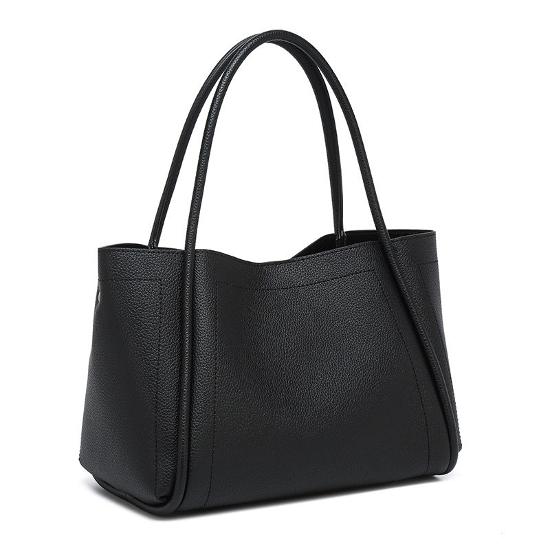 Women's Korean Textured Vegetable Basket Simple Commuting Handbags
