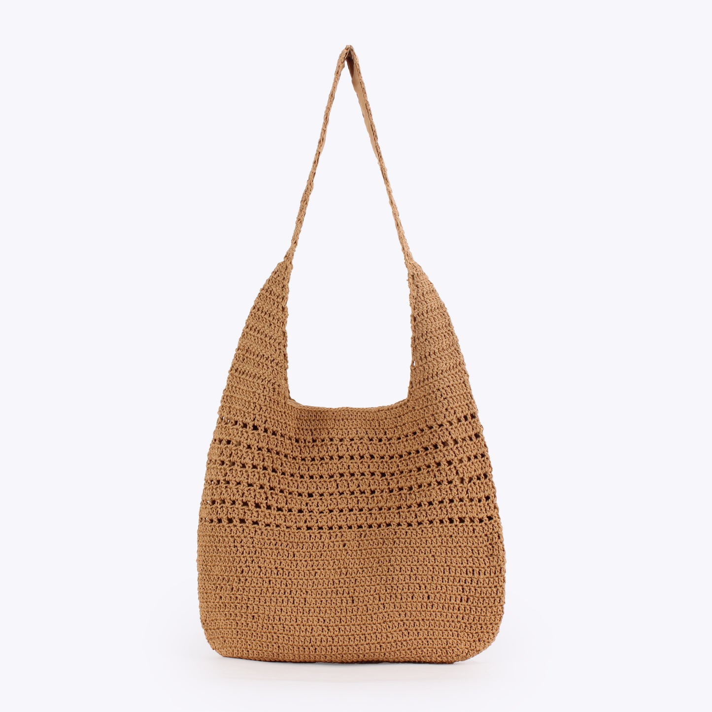 Women's Idle Style Large Capacity Cotton Thread Woven Hollow Straw Stylish Women's Shoulder Bag