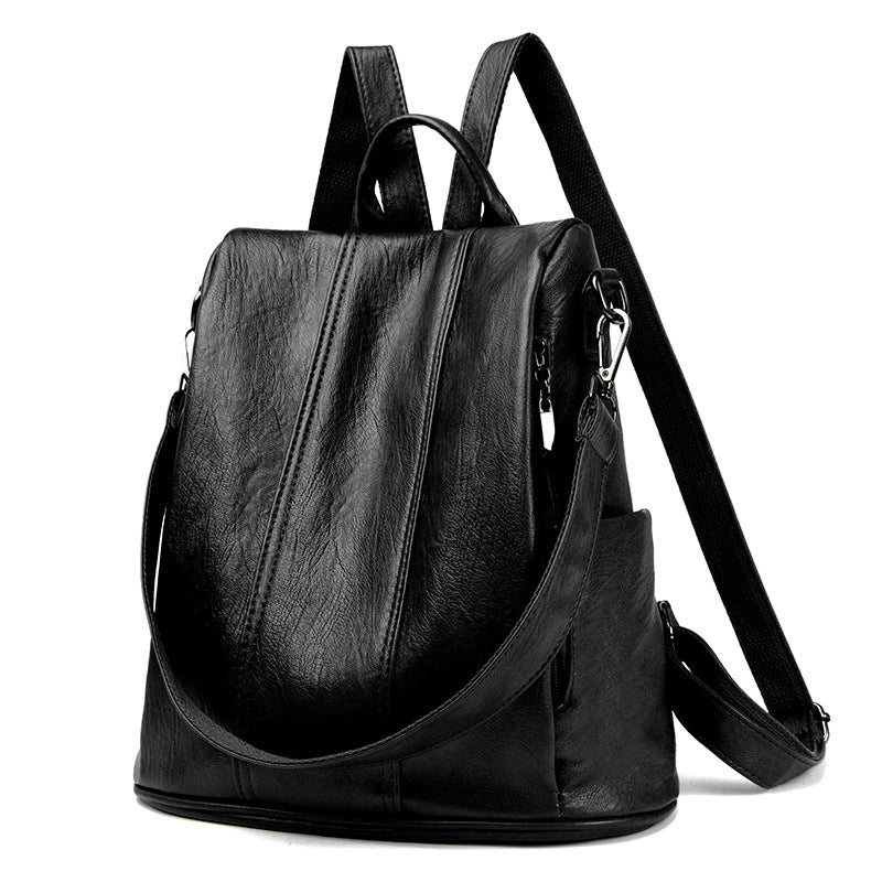 Women's Retro Fashion High Sense Simple Versatile Large Backpacks